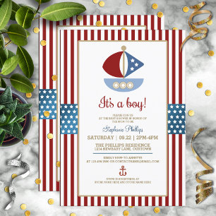Sweet Nautical Baby Shower Invitation