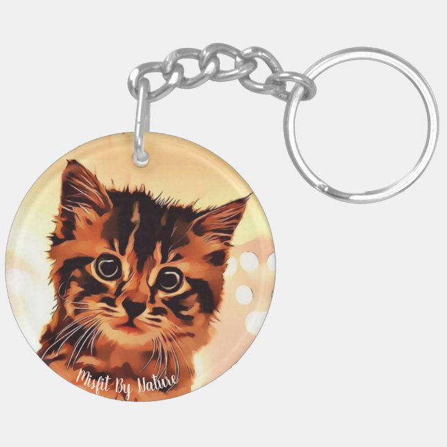 Sweet Nessy Kitty Acrylic Keychain (2-sided) (Back Right)