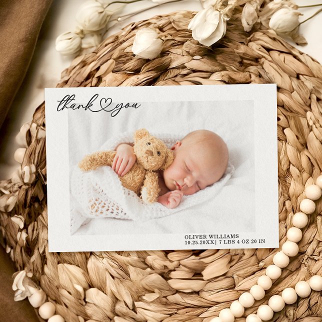 Sweet Neutral Flat Baby Birth Announcement Card (Creator Uploaded)