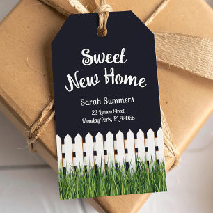 Sweet new home picket fence gift tags