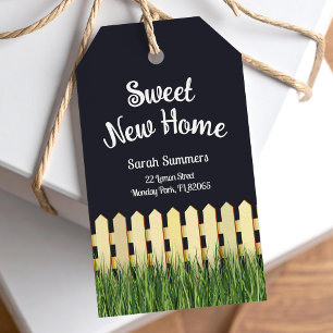 Sweet new home with picket fence and garden gift tags