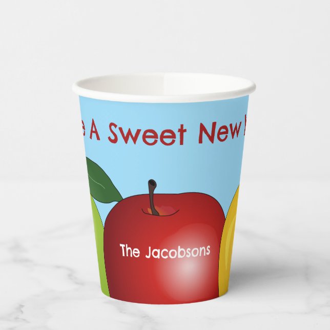 Sweet New Year Apples Paper Cups (Left)