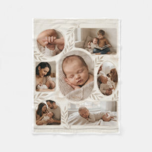 Sweet Newborn Baby Memories Photo Grid Fleece Blan Blanket