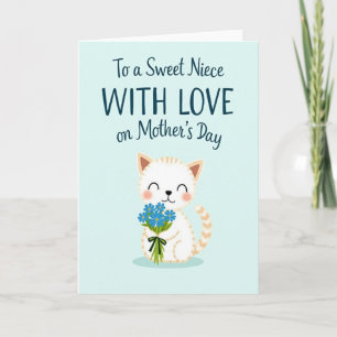 Sweet Niece Mothers Day Feline Card