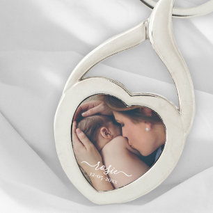 Sweet Nostalgic Baby Photo Heartfelt Key Ring