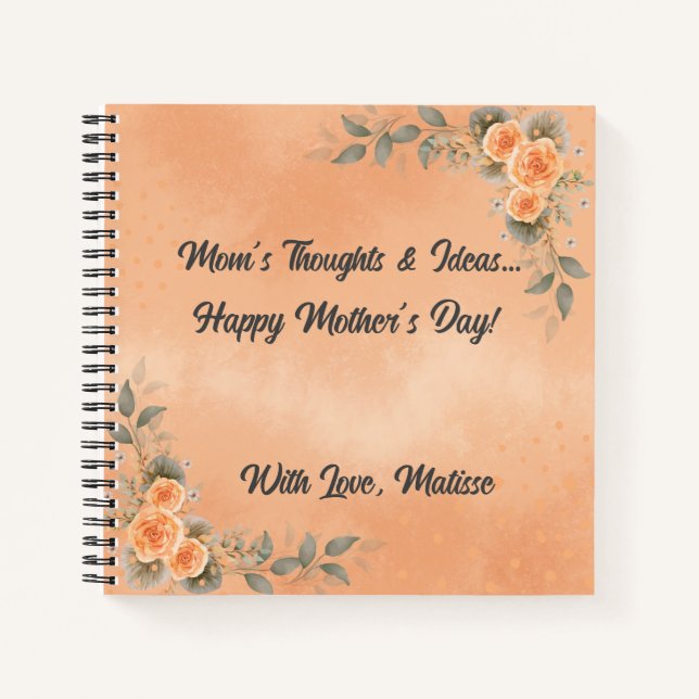 Sweet Notebook with Floral Theme for Mother's Day (Front)