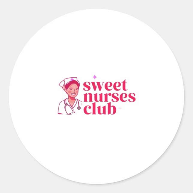 Sweet Nurses Club Classic Round Sticker (Front)