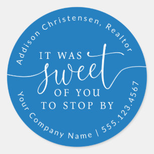 Sweet Of You To Stop By Open House Favour Stickers