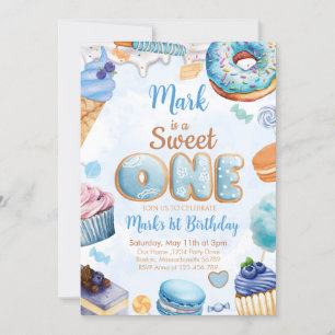 Sweet One 1st Birthday Boy  Invitation