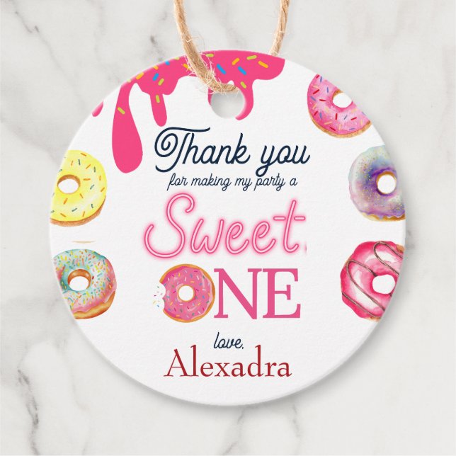  Sweet One 1st Birthday Favour Tags (Front)