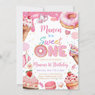 Sweet One 1st Birthday Girl Invitation