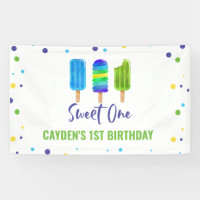 Sweet One 1st Birthday Ice Pop Blue Green
