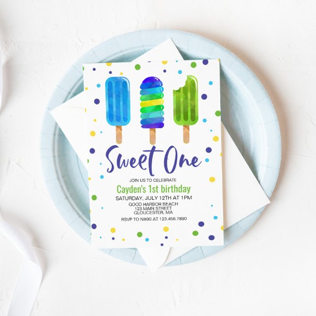 Sweet One 1st Birthday Invitation (Creator Uploaded)