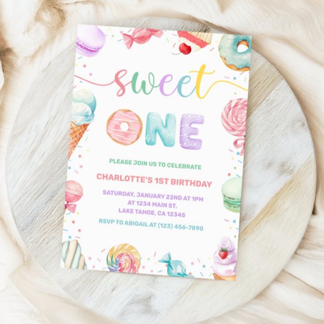 Sweet One 1st Birthday Invitation (Creator Uploaded)