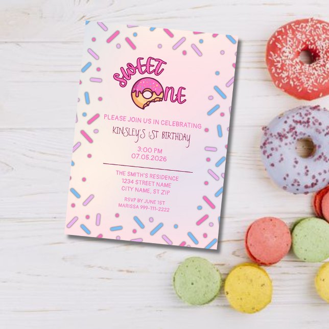 Sweet One 1st Birthday Invitation (Creator Uploaded)