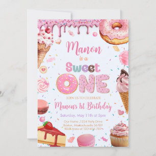 Sweet One 1st Birthday party Girl Invitation