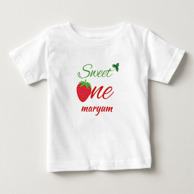 Sweet One Berry first Birthday Baby name Baby T-Shirt (Front)