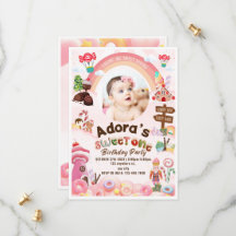 Sweet One Birthday Doughnuts Birthday Invitation