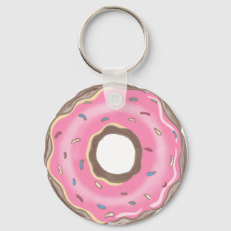 Sweet One Birthday Girl Pink Doughnut Key Ring