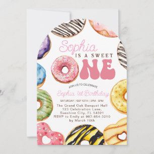 Sweet One Birthday Invitation, 1st Birthday Girl Invitation