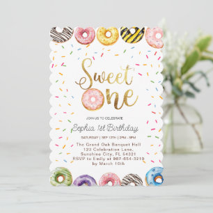 Sweet One Birthday Invitation, 1st Birthday Girl Invitation
