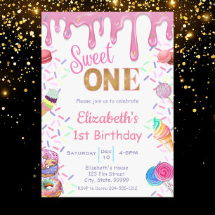 Sweet One Birthday Invitation for Girl