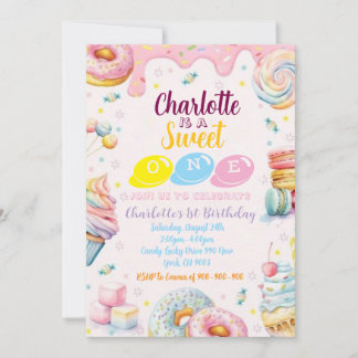 Sweet One Birthday Invitation Invitation