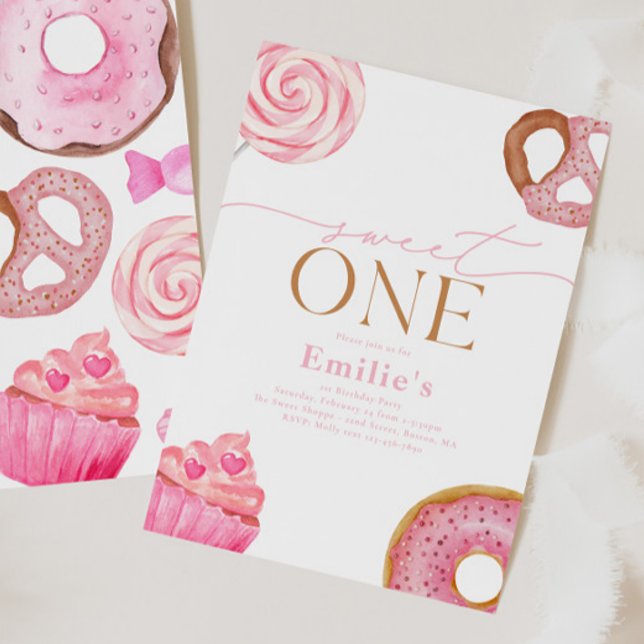 Sweet One Birthday Party Invitations (Creator Uploaded)