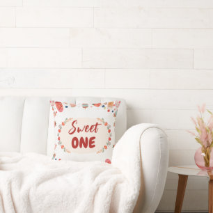 Sweet One Birthday Strawberry Doughnut Ice Cream 1 Cushion