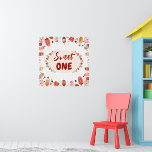 Sweet One Birthday Strawberry Doughnut Ice Cream 1 Poster