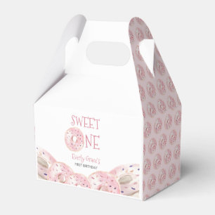 Sweet One Boho Watercolor Doughnut theme 1st birth Favour Box