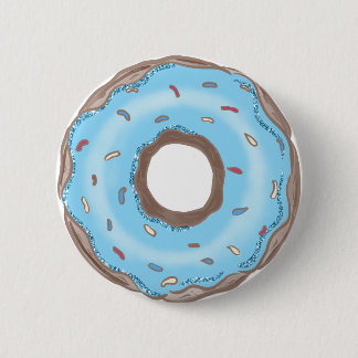 Sweet One Boys Blue Doughnut Birthday Favours Butt 6 Cm Round Badge