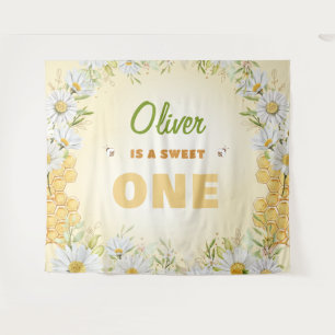 Sweet One Bumblebee 1st First Boy Birthday Party Tapestry