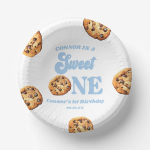 Sweet One Cookies and Milk 1st Birthday Party Paper Plate