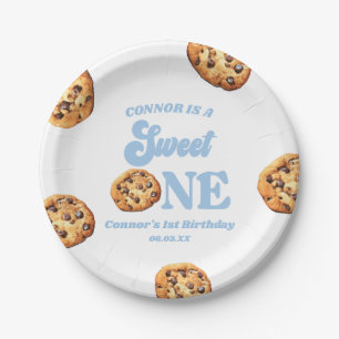 Sweet One Cookies and Milk 1st Birthday Party Paper Plate