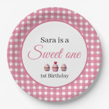 Sweet One Cupcake for 1st Birthday Girl Party