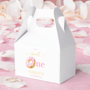 Sweet One Donuts Birthday Invitation, Girls 1st  Favour Box