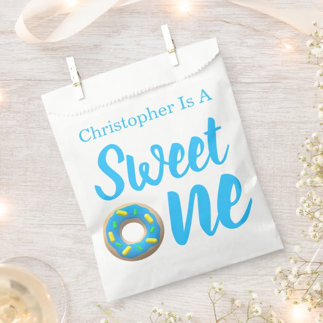 Sweet One Doughnut 1st Birthday Favour Bag (Clipped)