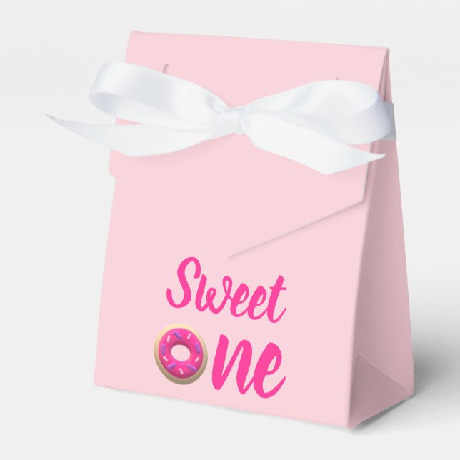 Sweet One Doughnut 1st Birthday Favour Box (Front Side)