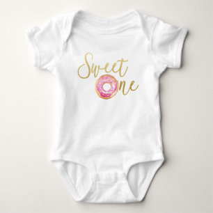 Sweet One Doughnut 1st Birthday Girl Outfit Baby Bodysuit