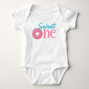 Sweet One Doughnut Baby Girl First Birthday  Bodysuit