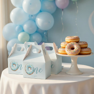 Sweet One Doughnut Birthday Favour Boxes   Pastel 