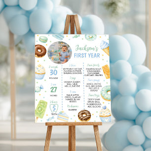 Sweet One Doughnut Birthday Party Photo Milestone Poster
