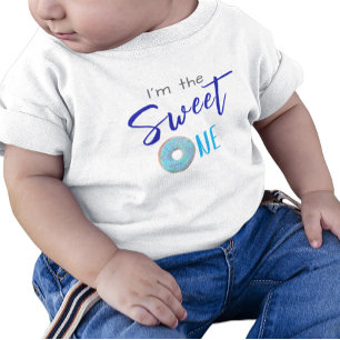 Sweet One Doughnut Blue Boy 1st Birthday Party Baby T-Shirt