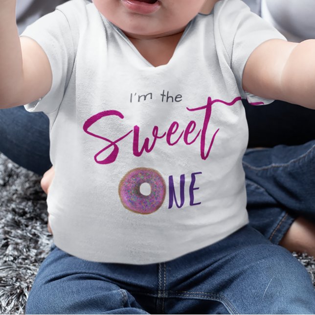 Sweet One Doughnut Pink Girl 1st Birthday Party  Baby T-Shirt (Creator Uploaded)