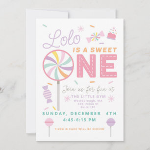 Sweet One First Birthday customisable Invitation
