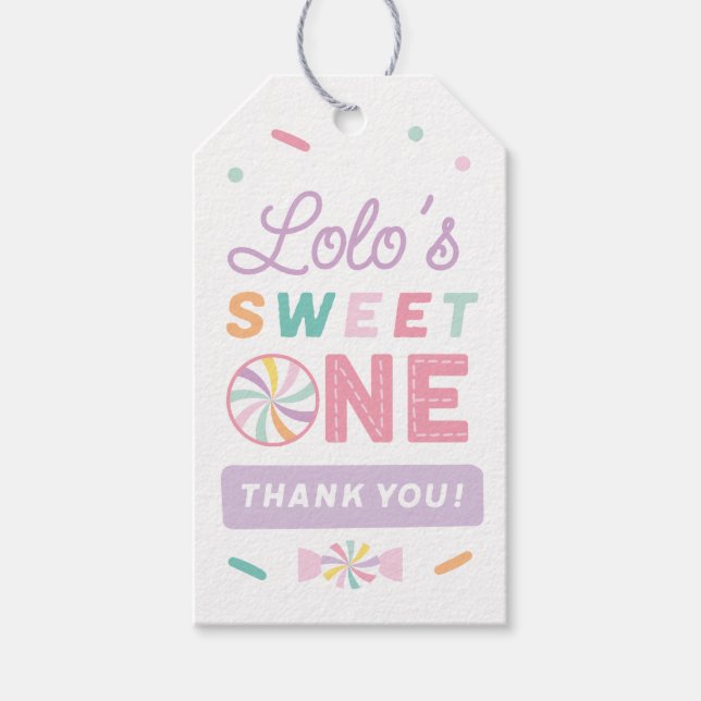 Sweet One First Birthday customizable Favor Tag (Front)