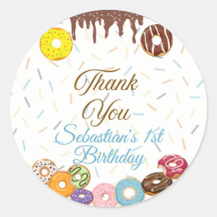 Sweet One First Birthday Favour sticker