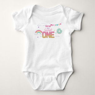 Sweet One First Birthday Girl Ice Cream Shop Baby  Bodysuit