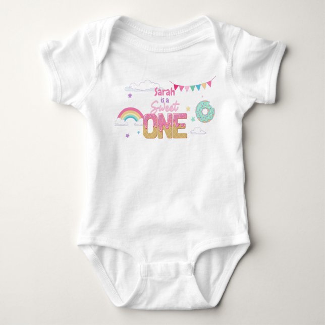 Sweet One First Birthday Girl Ice Cream Shop Baby  Bodysuit (Front)